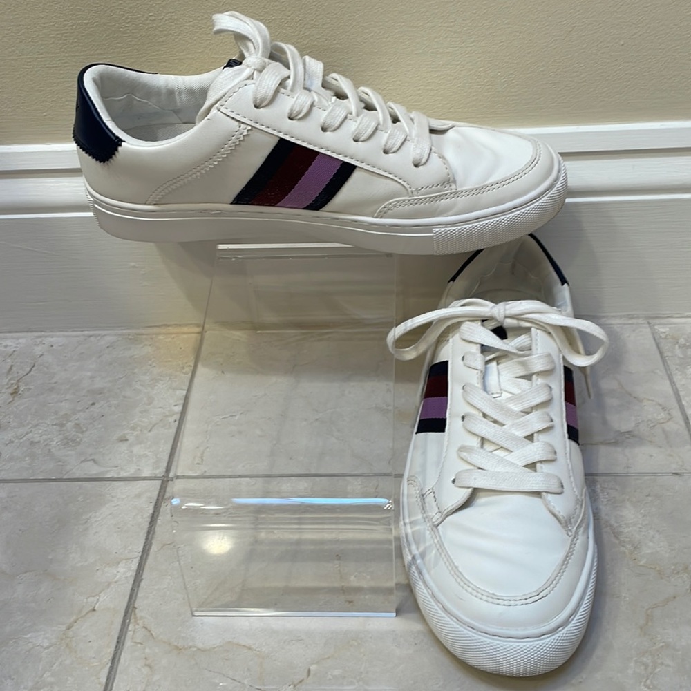 JCREW - WHITE & STRIPED “ROAD TRIP” SNEAKERS - Picture 3 of 9